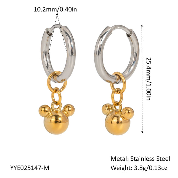 Wholesale Simple Ball Earrings For Women Stainless Steel Geometric Style Pvd Vacuum Real Gold Plated Waterproof Nonfading
