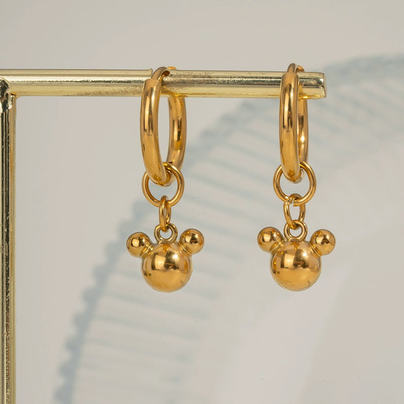 Wholesale Simple Ball Earrings For Women Stainless Steel Geometric Style Pvd Vacuum Real Gold Plated Waterproof Nonfading