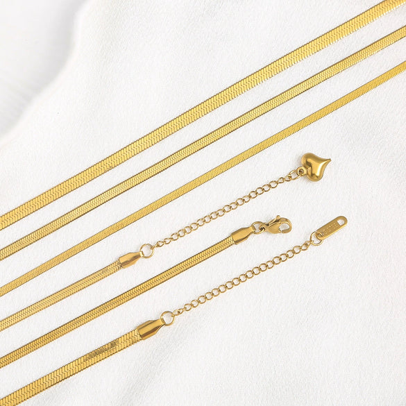 Wholesale Simple Blade Chain Necklace With Geometric Design For Ladies Stainless Steel Jewelry With Electroplating