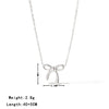 Wholesale Simple Bow Pattern Titanium Steel Electroplated Women's Pendant Necklace