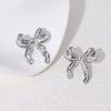 Wholesale Simple Bow Stainless Steel Earrings 18K Gold Plated