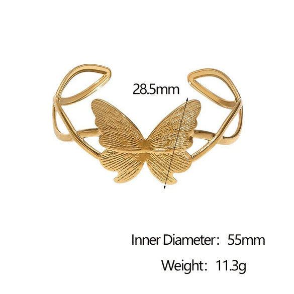 Wholesale Simple Butterfly Design Electroplated Stainless Steel Bracelet For Women