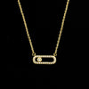 Wholesale Simple Charming Unisex Zircon Necklace With Geometric Design Copper Snake Bone Chain Three Color Optional