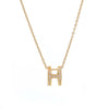 Wholesale Simple Classic Letter H Titanium Steel Necklace With Gold Inlaid Design