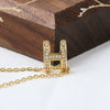 Wholesale Simple Classic Letter H Titanium Steel Necklace With Gold Inlaid Design
