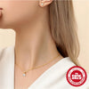 Wholesale Simple Classic S925 Sterling Silver Fourclaw Inlaid Zircon Earrings And Necklace Set With O Word Chain And Electroplating Design