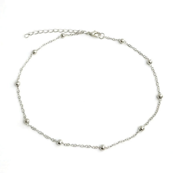 Wholesale Simple Clip Ball Chain Short Clavicle Chain With Copper Beads And Geometric Pattern For Women Fashion Metal Necklace