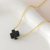 Wholesale Simple Colorful Cross Necklace With O Word Chain Electroplated Copper And Soft Clay Pendant Unisex Light Luxury Jewelry