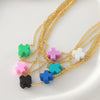 Wholesale Simple Colorful Cross Necklace With O Word Chain Electroplated Copper And Soft Clay Pendant Unisex Light Luxury Jewelry