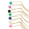 Wholesale Simple Colorful Cross Necklace With O Word Chain Electroplated Copper And Soft Clay Pendant Unisex Light Luxury Jewelry