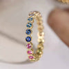 Wholesale Simple Colorful Geometric Copper Ring Inlaid Zircon For Women