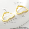 Wholesale Simple Copper Electroplated Heartshaped Diamondstudded Ear Clips Earrings For Women