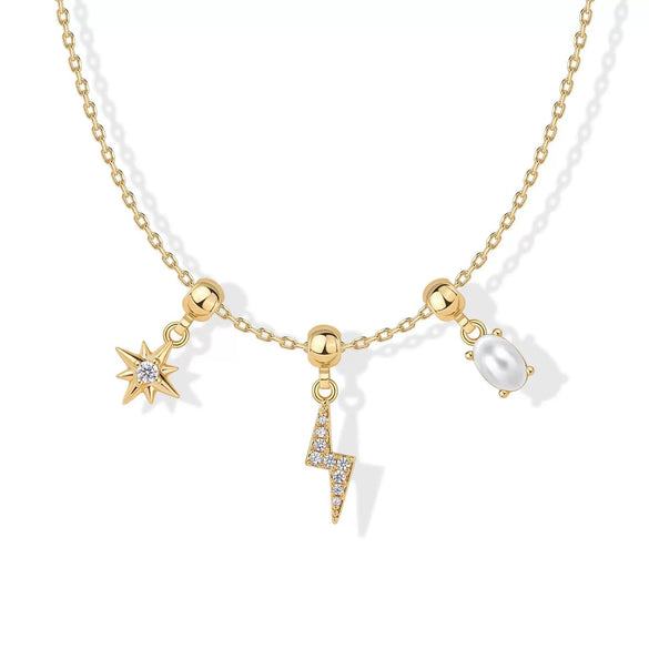 Wholesale Simple Copper Pendant Necklace With Heart Shape For Women Electroplated Mixed Gemstone Setting