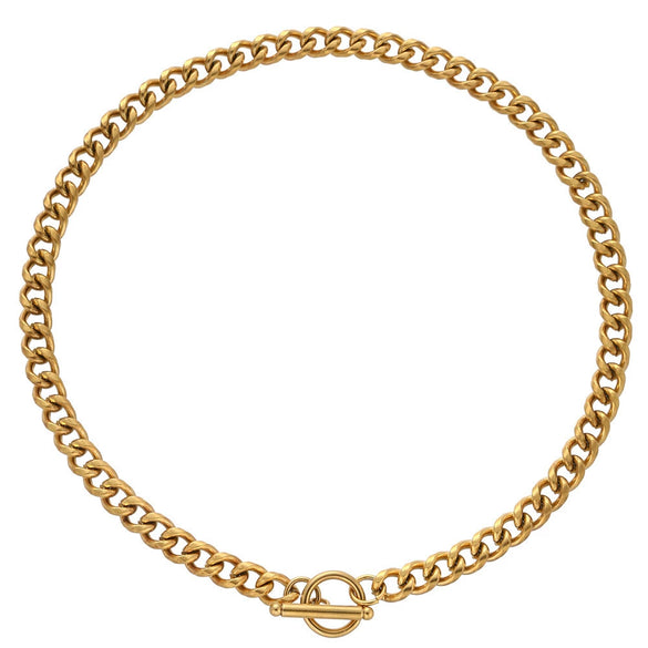 Wholesale Simple Creative Punk Style Stainless Steel Chain Necklace Thick Clavicle Chain Hip Hop Jewelry