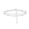 Wholesale Simple Cross Double Bracelet S925 Sterling Silver Electroplated Hand Accessories