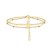 Wholesale Simple Cross Double Bracelet S925 Sterling Silver Electroplated Hand Accessories