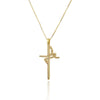 Wholesale Simple Cross Pendant Necklace With Copper And Gold Plated Electroplated Finish And Geometric Pattern
