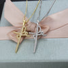 Wholesale Simple Cross Pendant Necklace With Copper And Gold Plated Electroplated Finish And Geometric Pattern