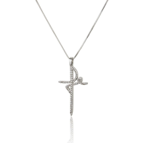 Wholesale Simple Cross Pendant Necklace With Copper And Gold Plated Electroplated Finish And Geometric Pattern