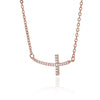 Wholesale Simple Cross Zircon Pendant Necklace With Geometric Pattern Copper Electroplated Unisex