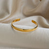 Wholesale Simple Cshaped Open Bracelet Modern Minimalist Geometric Stainless Steel Vacuumplated 18K Real Gold