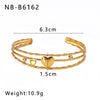 Wholesale Simple Cshaped Stainless Steel And 18K Oil Drop Star Moon Series Titanium Steel Bracelet With 18K Furnace Vacuum Plating No Fading