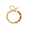 Wholesale Simple Design Colorful Transparent Long Row Diamond Geometric Titanium Steel Regular Chain Electroplated Unisex Daily Bracelet