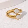 Wholesale Simple Design Geometric Stainless Steel Gold Plated Finger Ring For Women