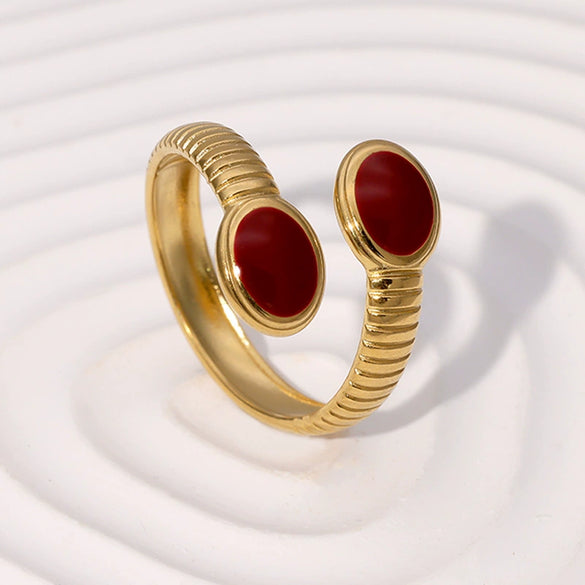 Wholesale Simple Design Geometric Stainless Steel Gold Plated Finger Ring For Women