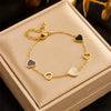 Wholesale Simple Design Love Accessories Chain Ladies Bracelet In Titanium Steel And Stainless Steel With Gold Plated Electroplating And Heart Shape Pattern