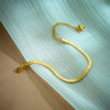 Wholesale Simple Design Titanium Steel Gold Plated Woven Printed Snake Bone Chain Heart Shaped Collar Bracelet Metal Jewelry