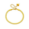 Wholesale Simple Design Titanium Steel Gold Plated Woven Printed Snake Bone Chain Heart Shaped Collar Bracelet Metal Jewelry