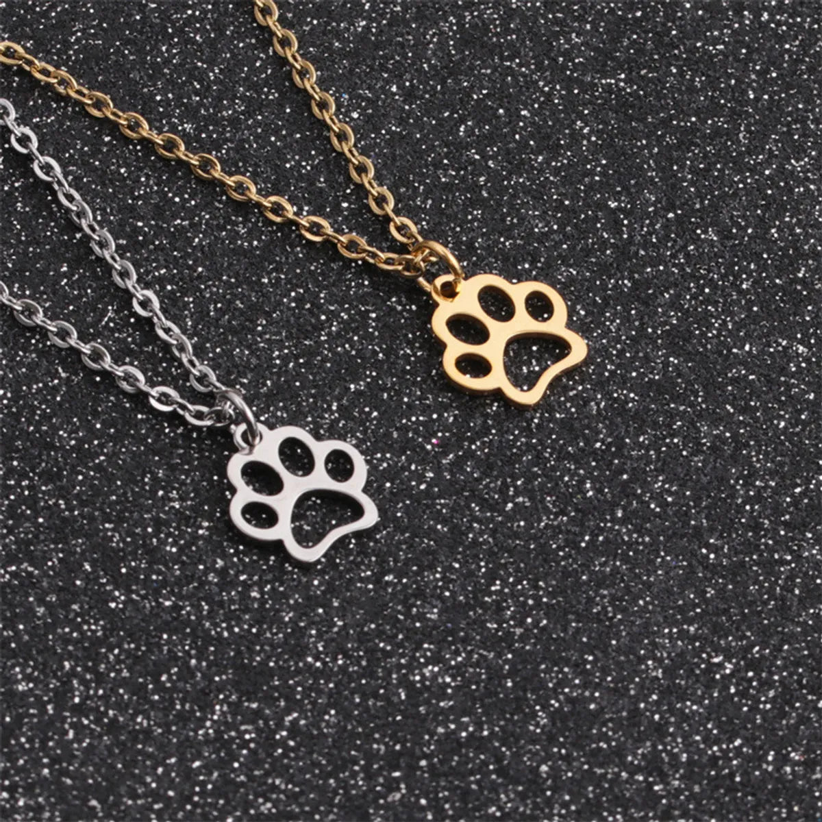 Wholesale Simple Dog Paw Pendant Stainless Steel Necklace Gooddiy