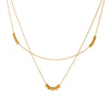 Wholesale Simple Double Layer Stacked Ball Beaded Snake Bone Chain Stainless Steel Jewelry Necklace With Geometric Pattern And Electroplating Treatment