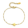 Wholesale Simple Drop Oil Rice Beads Bohemian Bracelet With Plum Blossom Pattern Stainless Steel Material Gold Plated