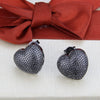 Wholesale Simple Electroplated Copper Heartshaped Fake Diamond Earrings Jewelry
