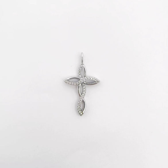 Wholesale Simple Electroplated Gold Cross Zirconinlaid Copper Pendant Jewelry Accessories For Diy Necklace And Bracelet