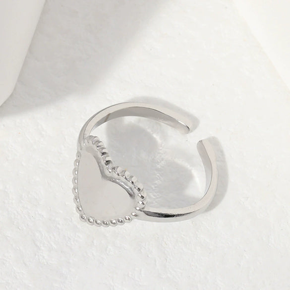 Wholesale Simple Electroplated Heartshaped Stainless Steel Open Ring Bracelet For Women