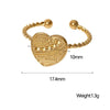 Wholesale Simple Electroplated Stainless Steel Heart Shape Ring Jewelry For Women