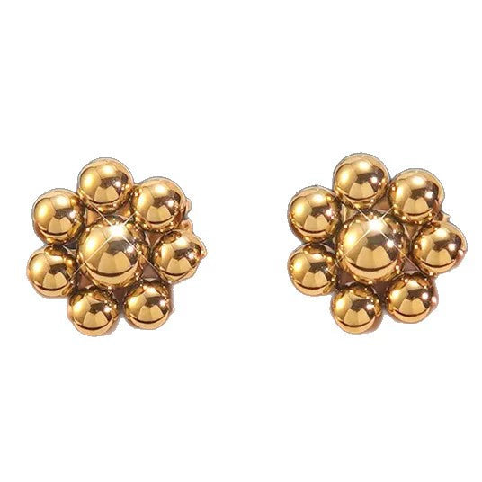 Wholesale Simple Electroplated Stainless Steel Plants And Flowers Necklace And Earrings Set For Women