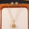 Wholesale Simple Electroplated Stainless Steel Plants And Flowers Necklace And Earrings Set For Women