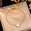 Wholesale Simple Electroplated Titanium Steel Heartshaped Bracelet For Women