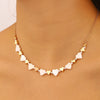 Wholesale Simple Electroplated Zinc Alloy Heart Beaded Necklace And Bracelet Set For Women