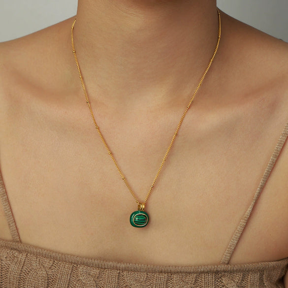 Wholesale Simple Elegant Geometric Titanium Steel Necklace With Electroplating Design Unisex