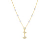 Wholesale Simple Elegant Retro Titanium Steel Necklace With Pearl Butterfly Pendant Tassel Design Geometric Pattern Electroplating
