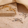 Wholesale Simple Elegant Stainless Steel 18K Gold Plated Niche Blade Chain Butterfly Bow Geometric Earrings For Women