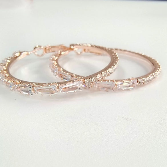 Wholesale Simple Exaggerated Large Circle Microinlaid Zircon Copper Earrings With Constellation Pattern And Electroplating Treatment For Children