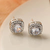 Wholesale Simple Exquisite Copper Plated 18K Gold Square Earrings For Women With Micropaved Zircon And Geometric Design