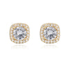 Wholesale Simple Exquisite Copper Plated 18K Gold Square Earrings For Women With Micropaved Zircon And Geometric Design