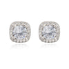 Wholesale Simple Exquisite Copper Plated 18K Gold Square Earrings For Women With Micropaved Zircon And Geometric Design